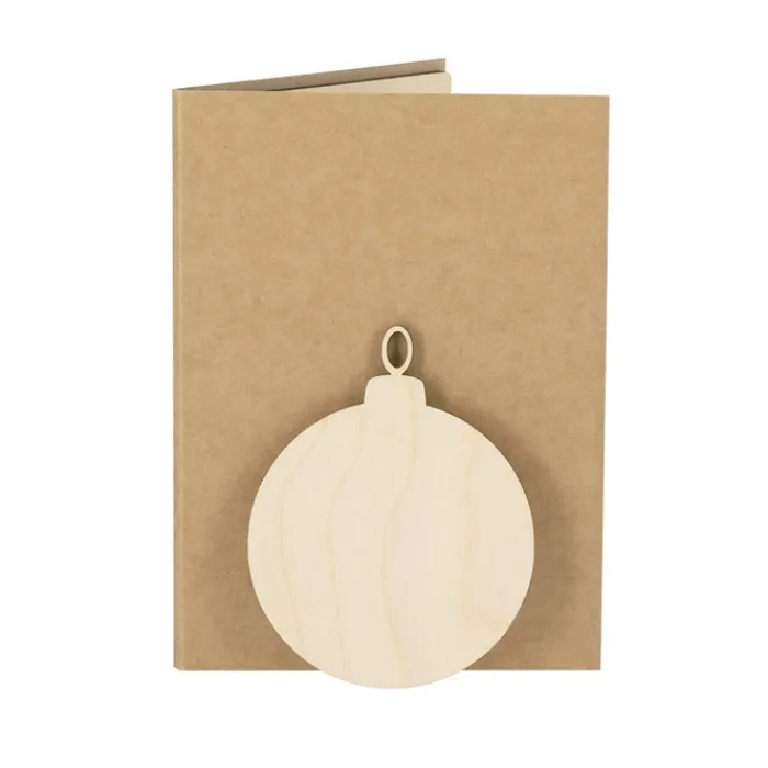 Gift Campaign Cartolina natalizia con decorazione a forma di pallina e semi di pino> Gadget Natalizi