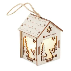 Gift Campaign Casetta in MDF con luce interna e motivi natalizi Decorazione Lampion></noscript> Gadget Natalizi
