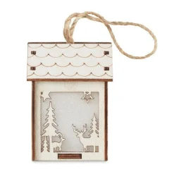 Gift Campaign Casetta in MDF con luce interna e motivi natalizi Decorazione Lampion></noscript> Gadget Natalizi