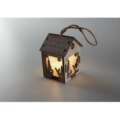 Gift Campaign Casetta in MDF con luce interna e motivi natalizi Decorazione Lampion></noscript> Gadget Natalizi