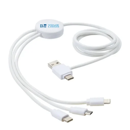 Gift Campaign Cavetto di ricarica con logo 5 connettori 100cm antibatterico> Gadget Per Medici E Infermieri