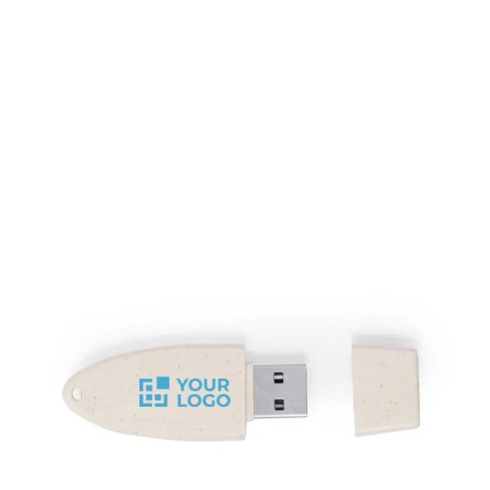 Gift Campaign Chiavetta USB personalizzata con cappuccio e corpo in paglia di grano> Chiavette Usb Ecologiche