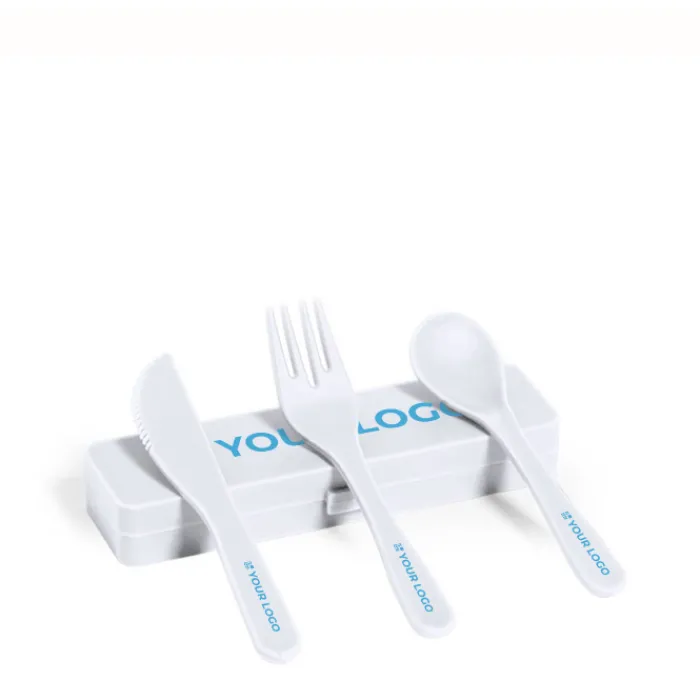 Gift Campaign Colorate posate con logo in plastica con astuccio abbinato Takeaway> Altri Utensili Da Cucina