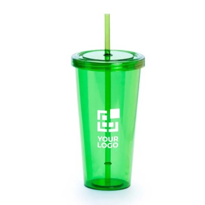 Gift Campaign Colorati bicchieri personalizzati trasparenti con cannuccia 750ml Straw> Bicchieri Di Plastica Personalizzati
