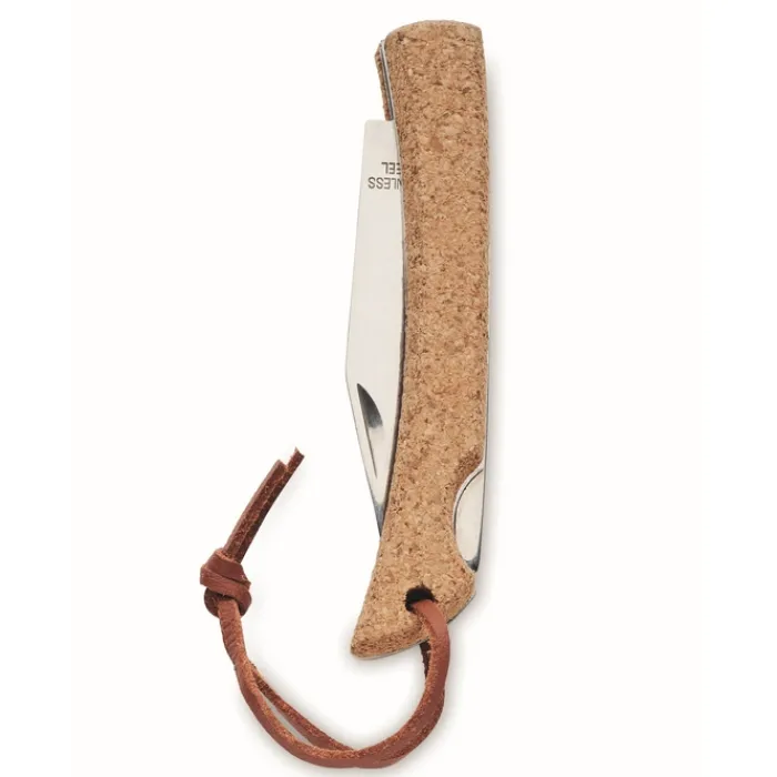 Gift Campaign Coltellino pieghevole in acciaio inox con manico rivestito in sughero> Coltellini