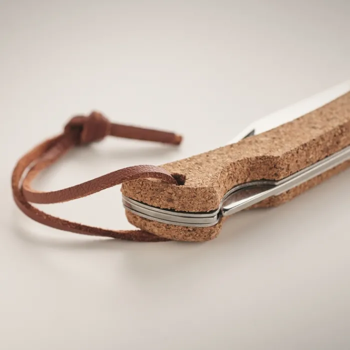 Gift Campaign Coltellino pieghevole in acciaio inox con manico rivestito in sughero> Coltellini