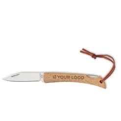 Gift Campaign Coltellino pieghevole in acciaio inox con manico rivestito in sughero><noscript><img width=