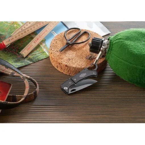 Gift Campaign Coltello tascabile in acciaio con chiusura di sicurezza e moschettone> Coltellini