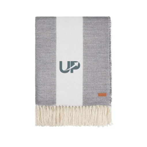 Gift Campaign Confortevole coperta in polylana® e acrilico con motivo a righe grandi> Coperte