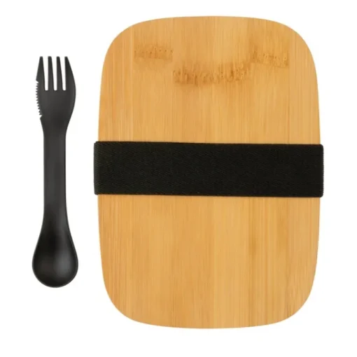 Gift Campaign Contenitori take away personalizzati posate e tappo in bambú 1,5L Bamboo> Porta Pranzo