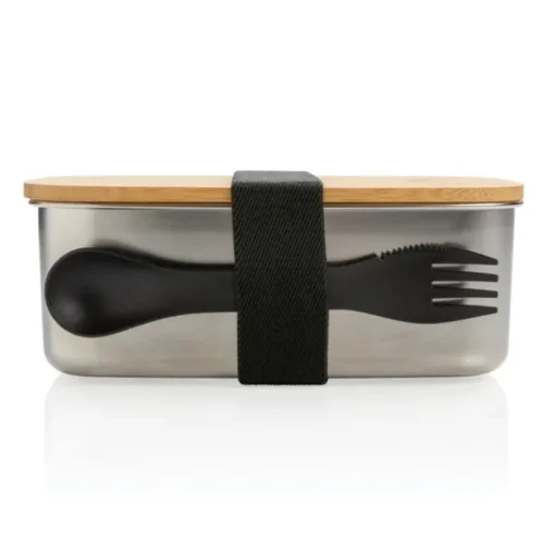 Gift Campaign Contenitori take away personalizzati posate e tappo in bambú 1,5L Bamboo> Porta Pranzo