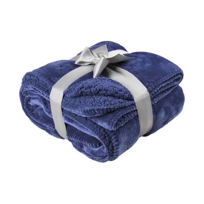 Gift Campaign Coperta con logo double face lato vellutato lato sherpa Rainy Day> Coperte