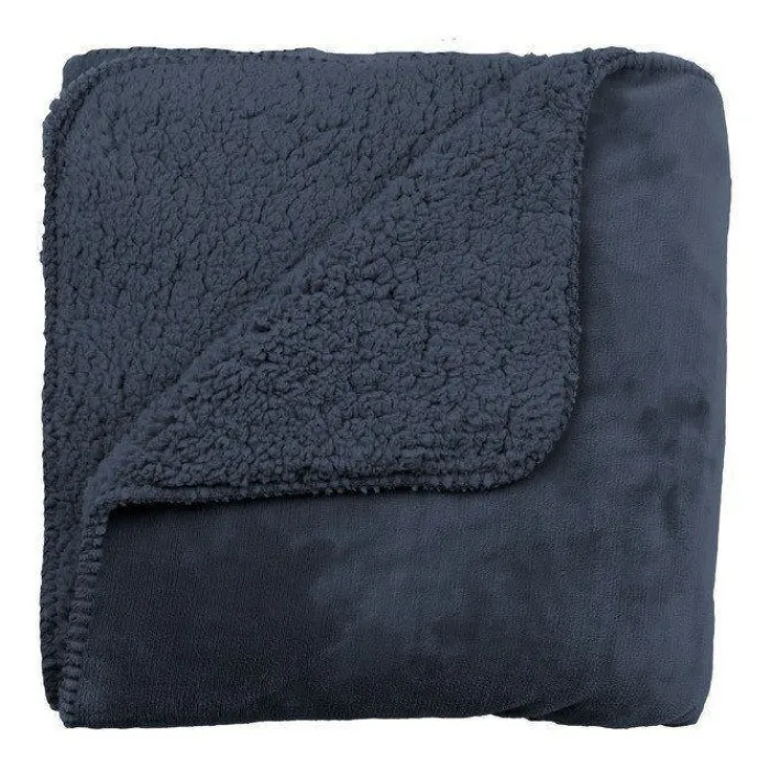 Gift Campaign Coperta con logo double face lato vellutato lato sherpa Rainy Day> Coperte