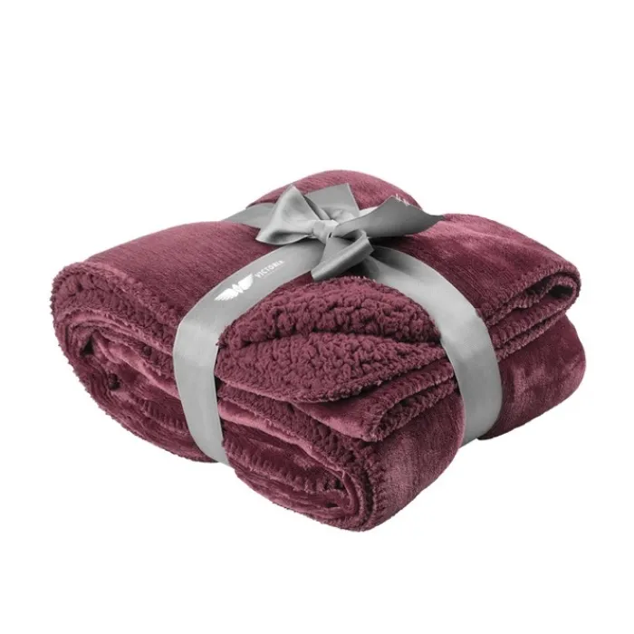 Gift Campaign Coperta con logo double face lato vellutato lato sherpa Rainy Day> Coperte