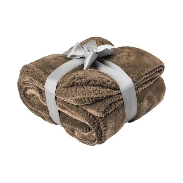 Gift Campaign Coperta con logo double face lato vellutato lato sherpa Rainy Day> Coperte