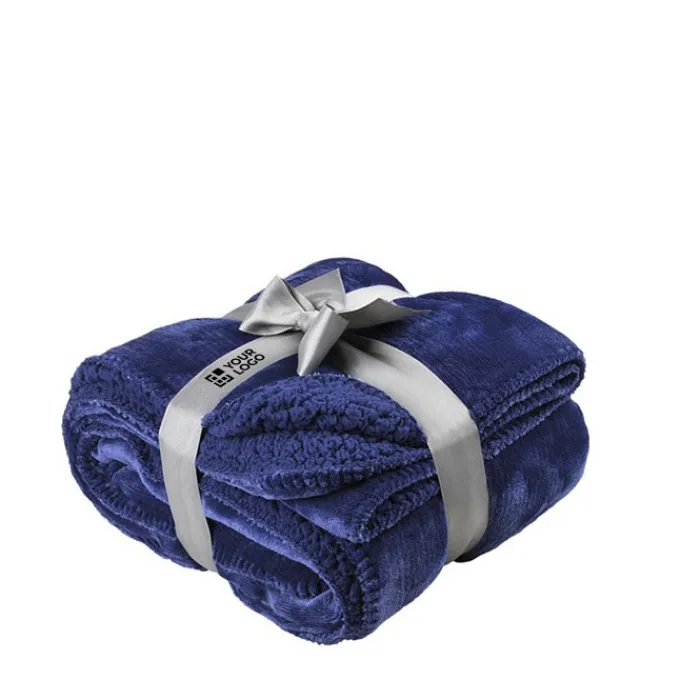 Gift Campaign Coperta con logo double face lato vellutato lato sherpa Rainy Day> Coperte