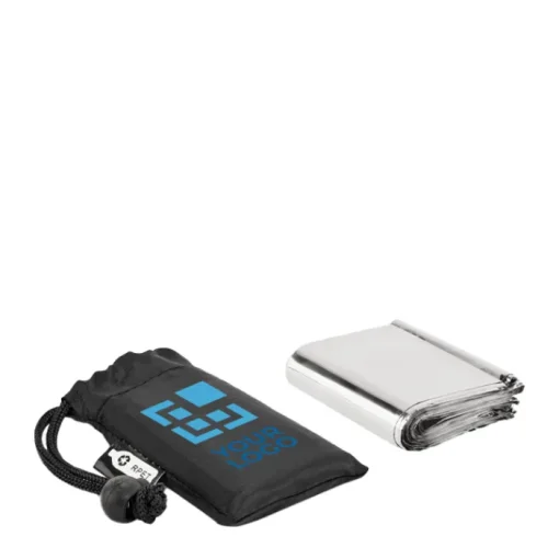 Gift Campaign Coperta di emergenza personalizzata in sacchetto RPET Help> Gadget Per Auto