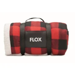 Gift Campaign Coperta di pile a quadri foderata in sherpa rPET e poliestere 230g/m²></noscript> Coperte