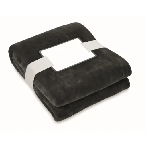 Gift Campaign Coperta in flanella con nastro e cartoncino con logo 280 g/m2 Nap RPET> Coperte