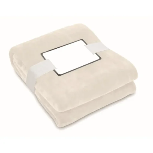 Gift Campaign Coperta in flanella con nastro e cartoncino con logo 280 g/m2 Nap RPET> Coperte