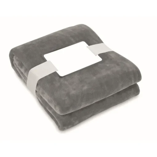 Gift Campaign Coperta in flanella con nastro e cartoncino con logo 280 g/m2 Nap RPET> Coperte