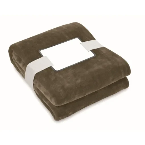 Gift Campaign Coperta in flanella con nastro e cartoncino con logo 280 g/m2 Nap RPET> Coperte