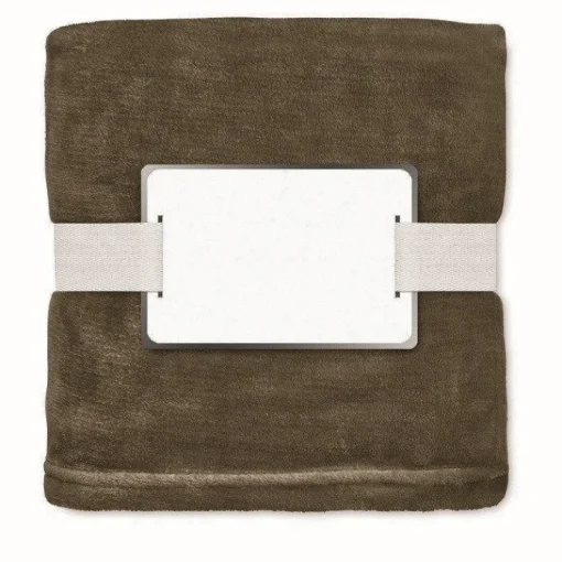Gift Campaign Coperta in flanella con nastro e cartoncino con logo 280 g/m2 Nap RPET> Coperte