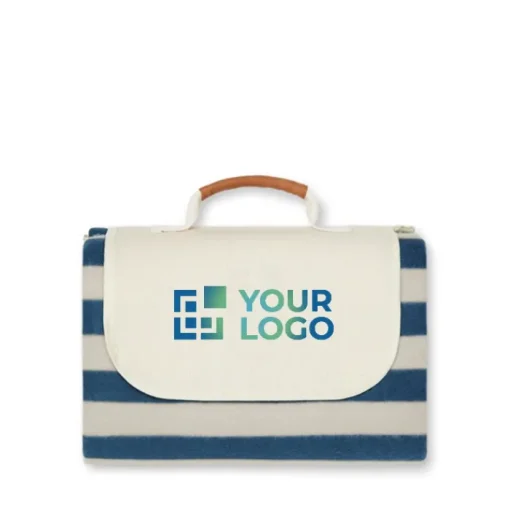 Gift Campaign Coperta picnic pieghevole in RPET con dettagli in ecopelle sintetica> Coperte