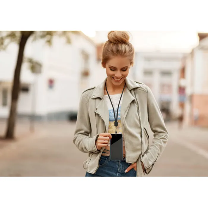 Gift Campaign Cordino tubolare porta telefono in RPET di colore> Lanyard E Porta Badge Personalizzati