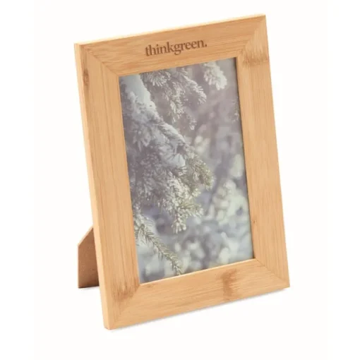 Gift Campaign Cornice promozionale con logo in legno rettangolare 10x15cm Wood> Gadget Per L'Ufficio