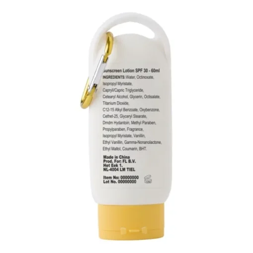 Gift Campaign Crema solare SPF 30 con moschettone e tappo coordinato da 60 ml> Gadget Da Mare
