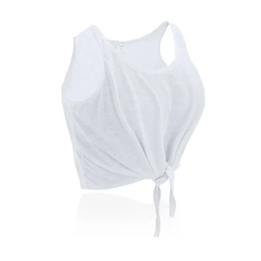 Gift Campaign Crop top da donna con nodo in in morbido poliestere 130 g/m2> Gadget Palestra|Magliette Personalizzate