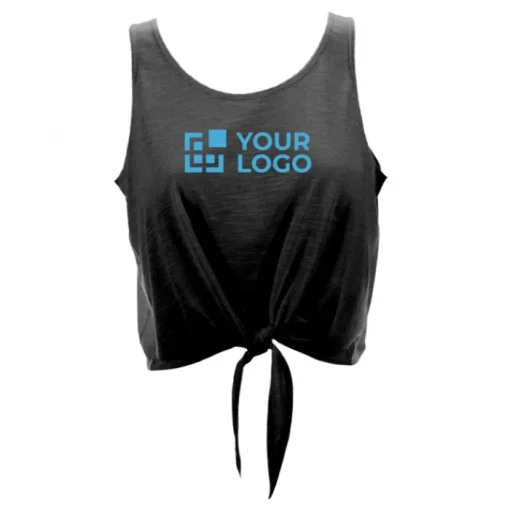 Gift Campaign Crop top da donna con nodo in in morbido poliestere 130 g/m2> Gadget Palestra|Magliette Personalizzate
