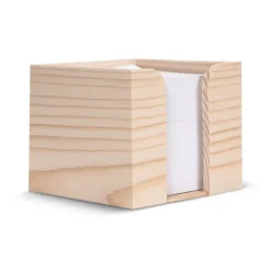Gift Campaign Cubo di legno porta notes con 650 foglietti di carta riciclata 90g/m2></noscript> Post-It E Memo