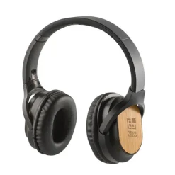 Gift Campaign Cuffie wireless con bluetooth 5.0 in ABS e in bambù></noscript> Cuffie Personalizzate