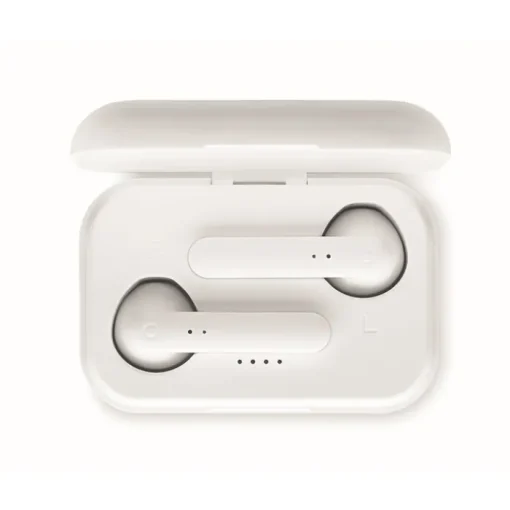 Gift Campaign Cuffiette bluetooth TWS con logo in scatolina che le ricarca Ultimate> Gadget Palestra|Auricolari Personalizzati