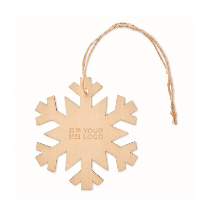 Gift Campaign Decorazione a forma di fiocco di neve in MDF personalizzata Snowflake> Gadget Natalizi