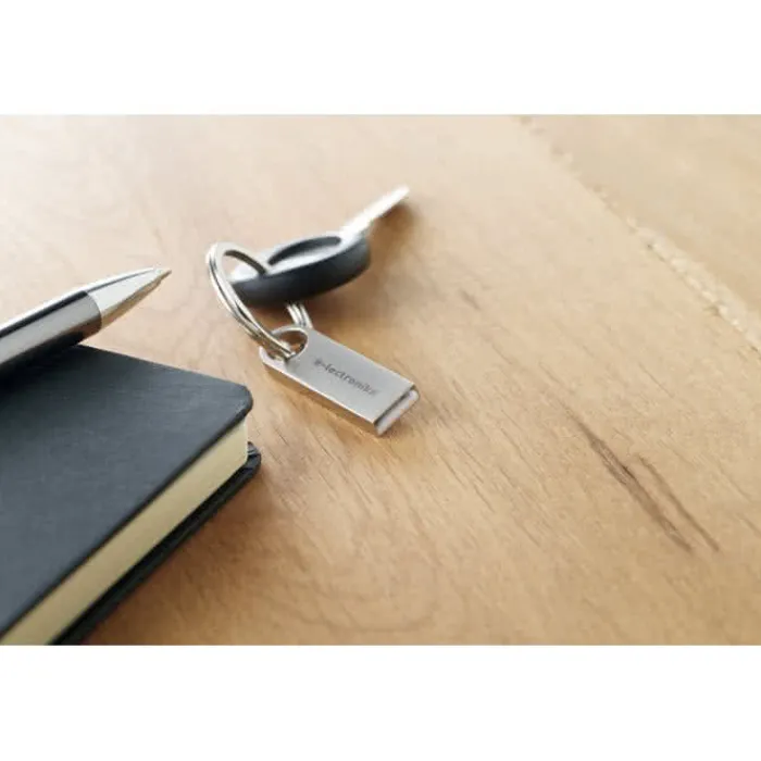 Gift Campaign Elegante e compatta USB in alluminio per portachiavi Compacto Round> Chiavette Usb Di Metallo