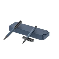 Gift Campaign Elegante set con penna twist e roller con cappuccio con inchiostro blu><noscript><img width=