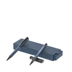 Gift Campaign Elegante set con penna twist e roller con cappuccio con inchiostro blu><noscript><img width=