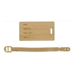Gift Campaign Etichetta per bagaglio in bambù con cinturino in plastica><noscript><img width=