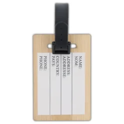 Gift Campaign Etichetta per valigie in bambù con gancio regolabile nero in PVC> Accessori Da Viaggio