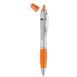 Gift Campaign Evidenziatore 2 in 1 con penna impugnatura in gomma refill blu Color></noscript> Evidenziatori|Gadget Per L'Ufficio