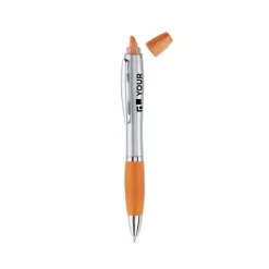 Gift Campaign Evidenziatore 2 in 1 con penna impugnatura in gomma refill blu Color></noscript> Evidenziatori|Gadget Per L'Ufficio