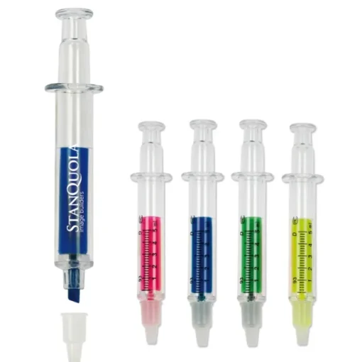 Gift Campaign Evidenziatore a forma di siringa trasparente disponibile in 4 colori> Evidenziatori
