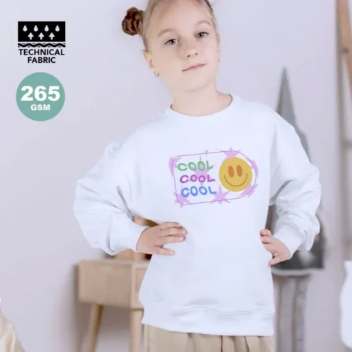 Gift Campaign Felpa promozionale bambini con girocollo e costine 265 g/m2 Roma Basic> Felpe Personalizzate