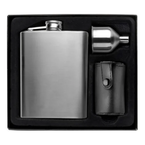 Gift Campaign Fiaschetta da 220 ml con 4 bicchierini da shot da 30 ml ed imbuto> Altri Utensili Da Cucina