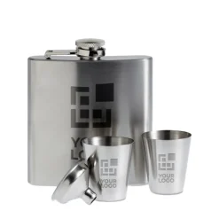Gift Campaign Fiaschetta personalizzata in acciaio con 2 bicchierini Uptown><noscript><img width=