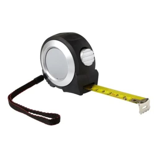 Gift Campaign Flessometro con clip e bottone d'arresto in centimetri e pollici 5M> Metri