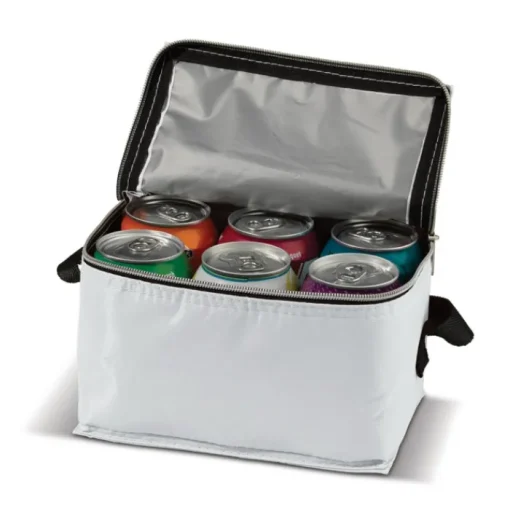Gift Campaign Frigorifero in poliestere 420D per 6 lattine con piccolo manico nero> Borse Termiche
